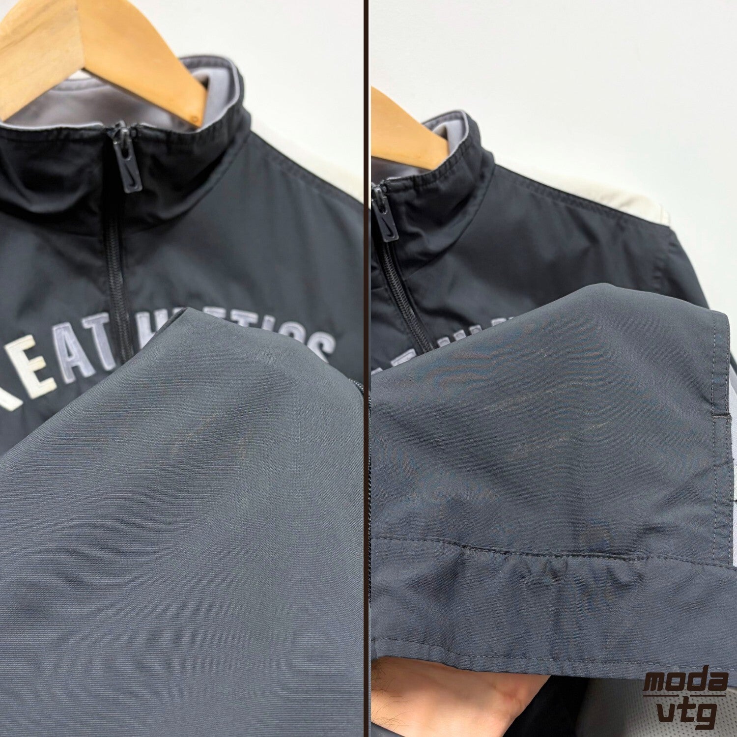 Nike Track Jacket Grey White Womens Vintage Y2K Athletic Retro Sporty Two Tone