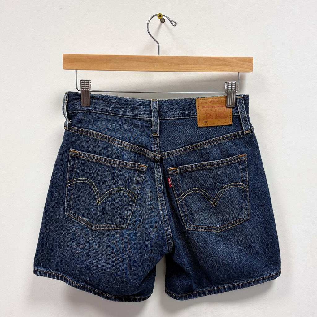 Levis 501 Denim Shorts Navy Womens Small Jorts Vintage Retro