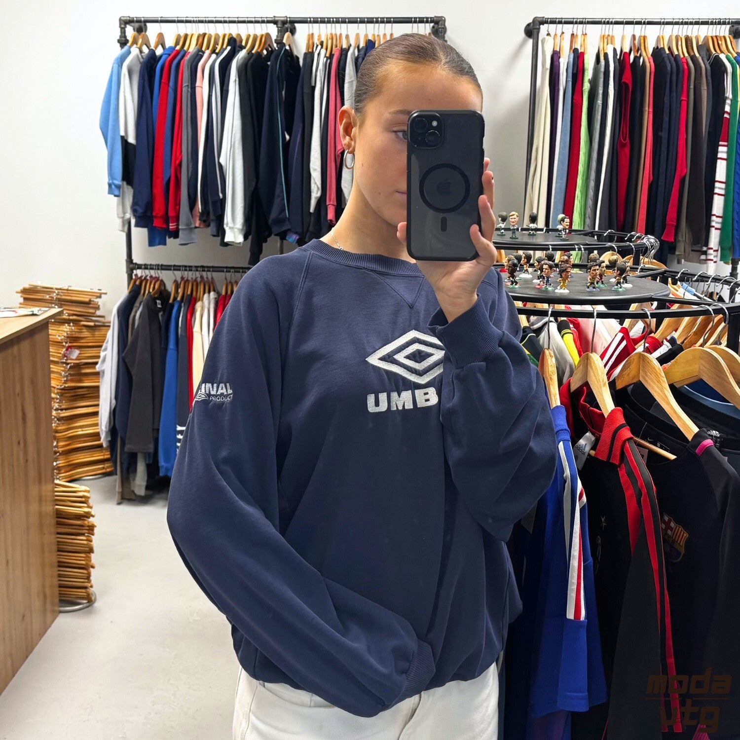 Vintage 90s Umbro Sweatshirt Navy Large Retro Unisex