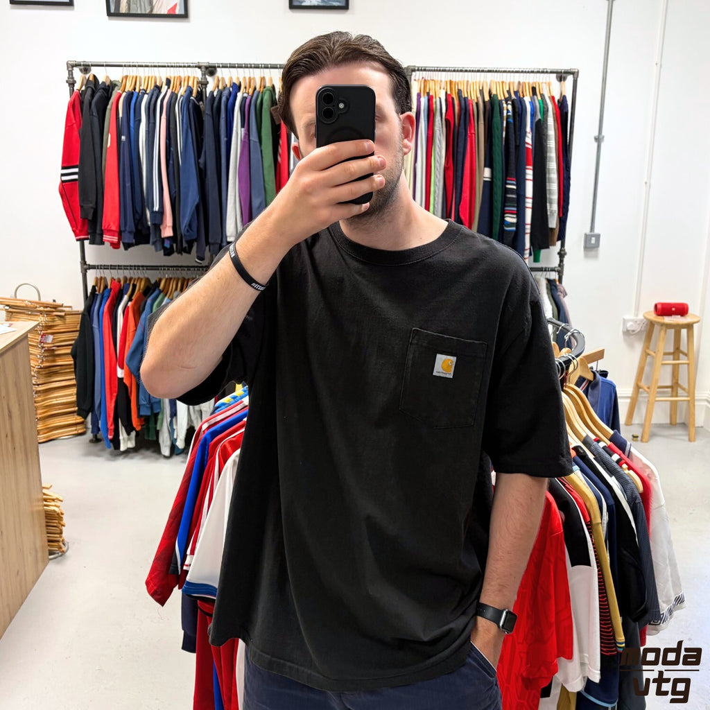Vintage Y2K Carhartt T-Shirt Black XXL Holiday Summer