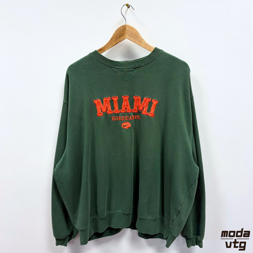 Nike Miami Hurricanes Sweatshirt Green XL Vintage 90s College NCAA The U Retro