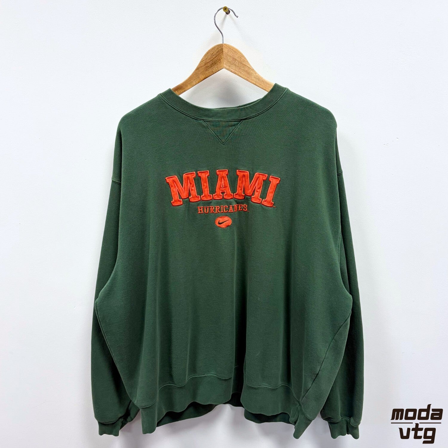 Nike Miami Hurricanes Sweatshirt Green XL Vintage 90s College NCAA The U Retro