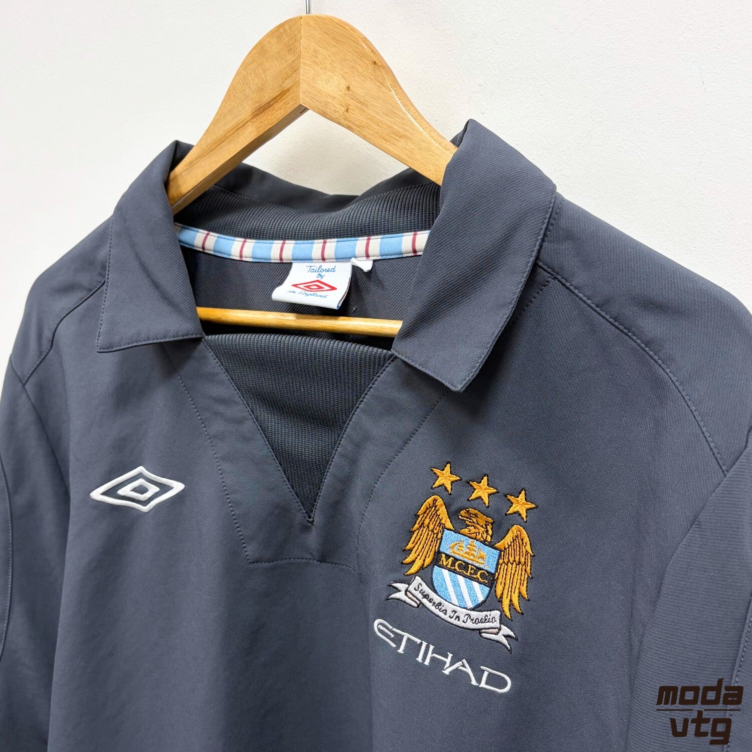 Manchester City Umbro Drill Top Grey XL Training Jacket Vintage Retro Football