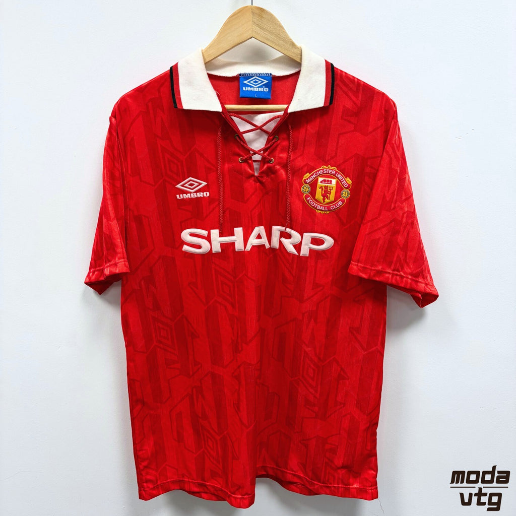 Vintage 1992/94 Manchester United Jersey Red Large Retro Unisex Umbro