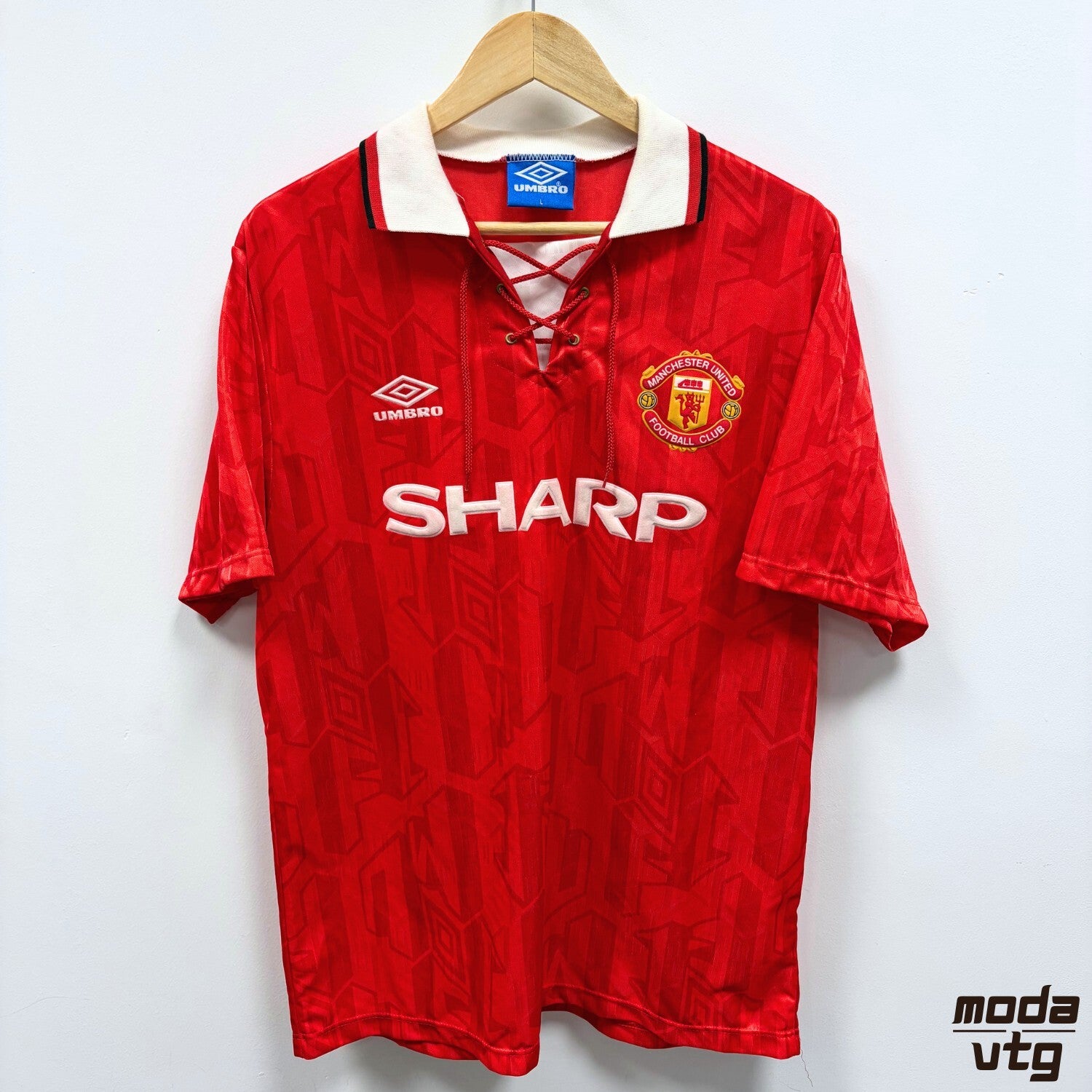 Vintage 1992/94 Manchester United Jersey Red Large Retro Unisex Umbro