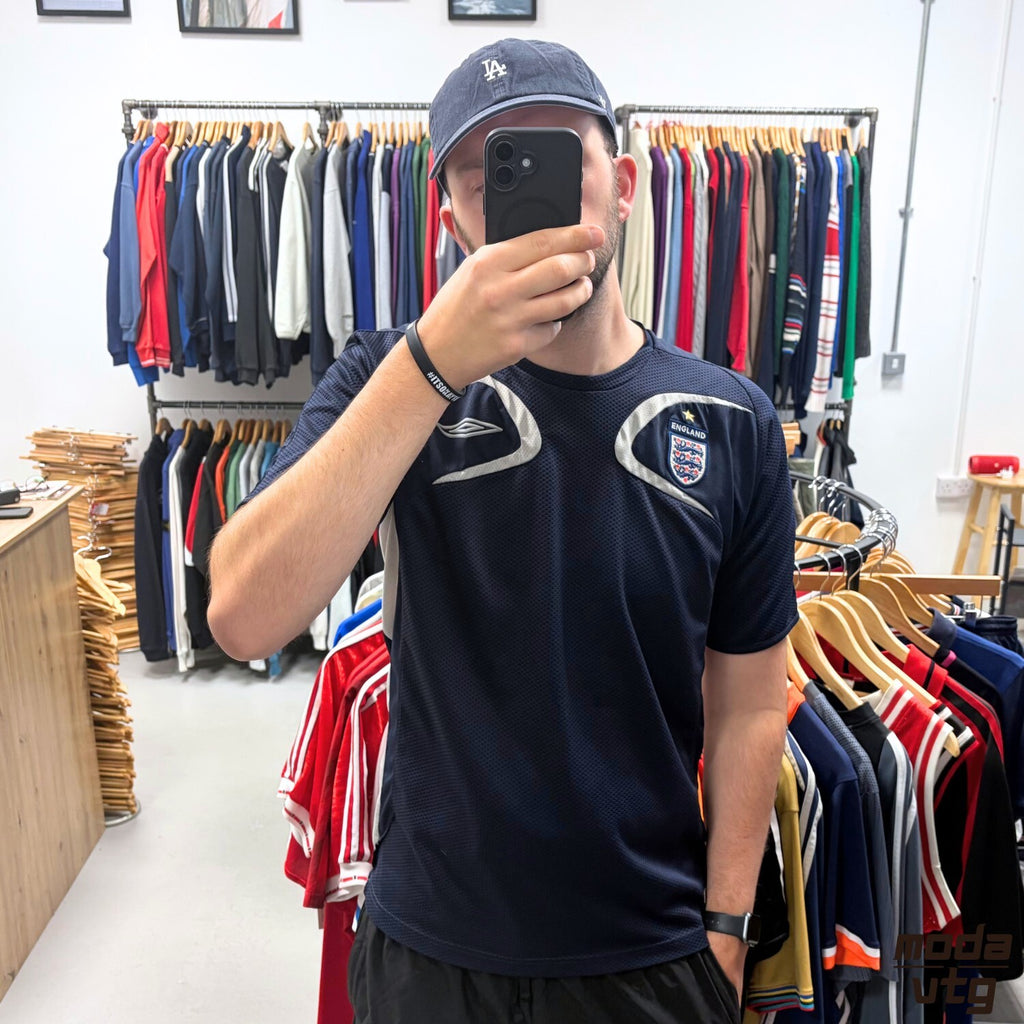 Vintage Y2K England Shirt Navy Large Umbro Retro Unisex