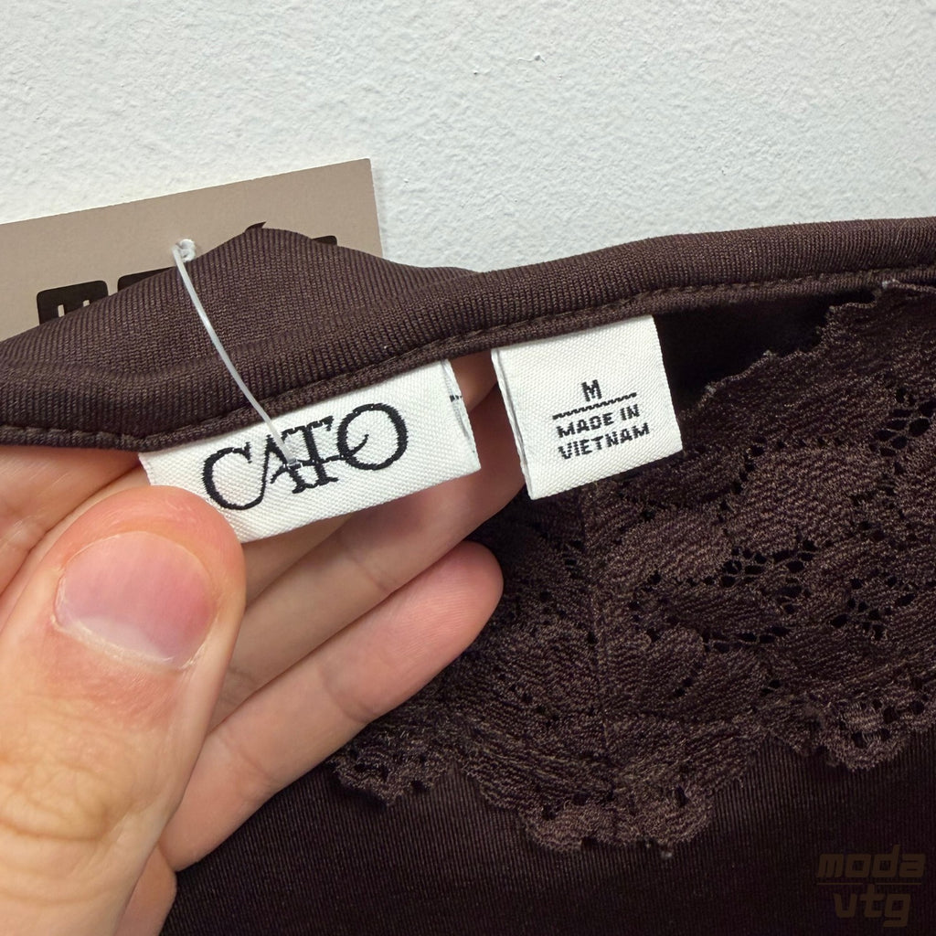 Vintage Y2K Cami Top Brown Women’s Medium Cato Summer Retro
