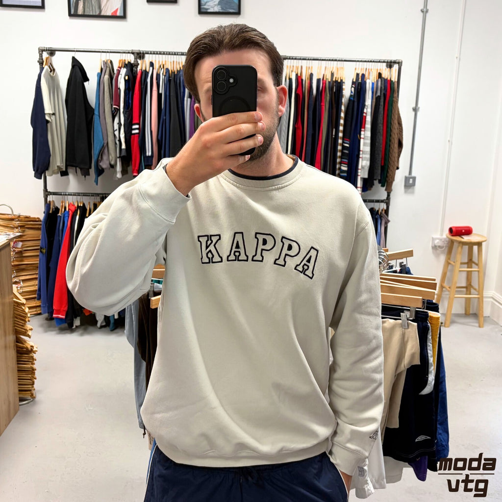 Vintage 90s Kappa Sweatshirt Beige XL Retro