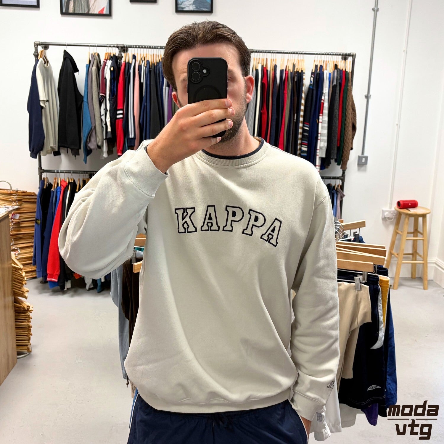 Vintage 90s Kappa Sweatshirt Beige XL Retro