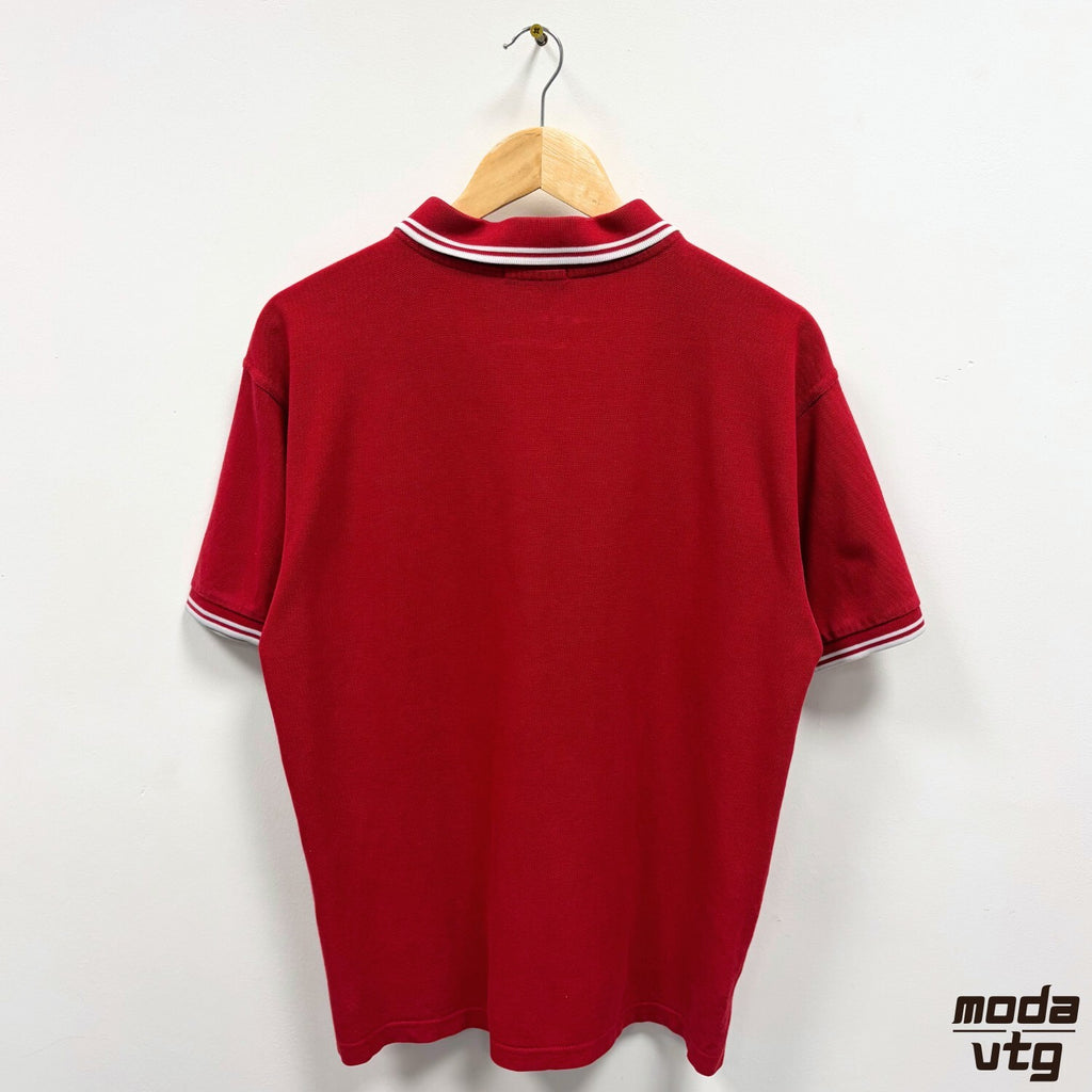Fred Perry Polo Red Large Vintage Y2K Mod Terrace Casuals Twin Tipped Retro
