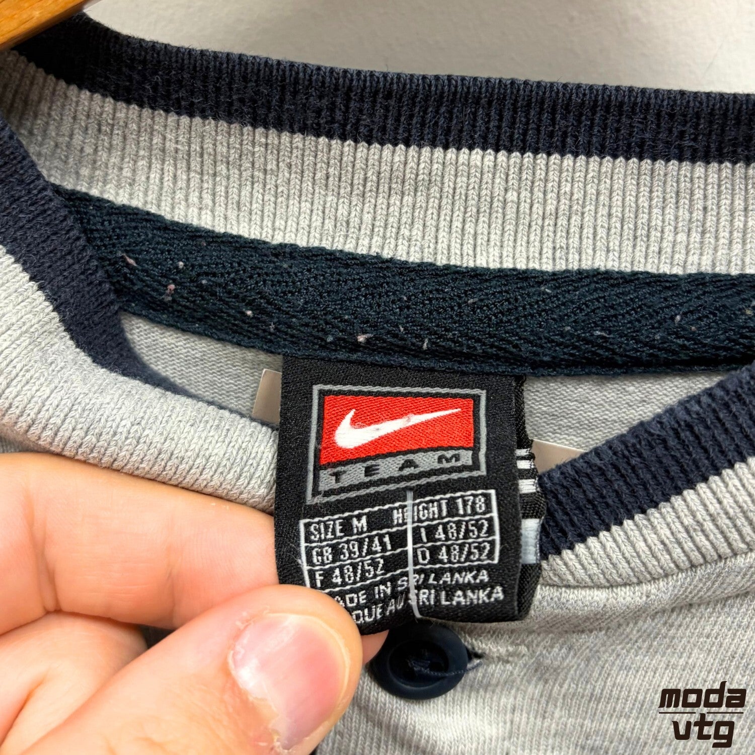 Nike England Rugby Polo Grey Navy Medium Long Sleeve Vintage Y2K Retro Football
