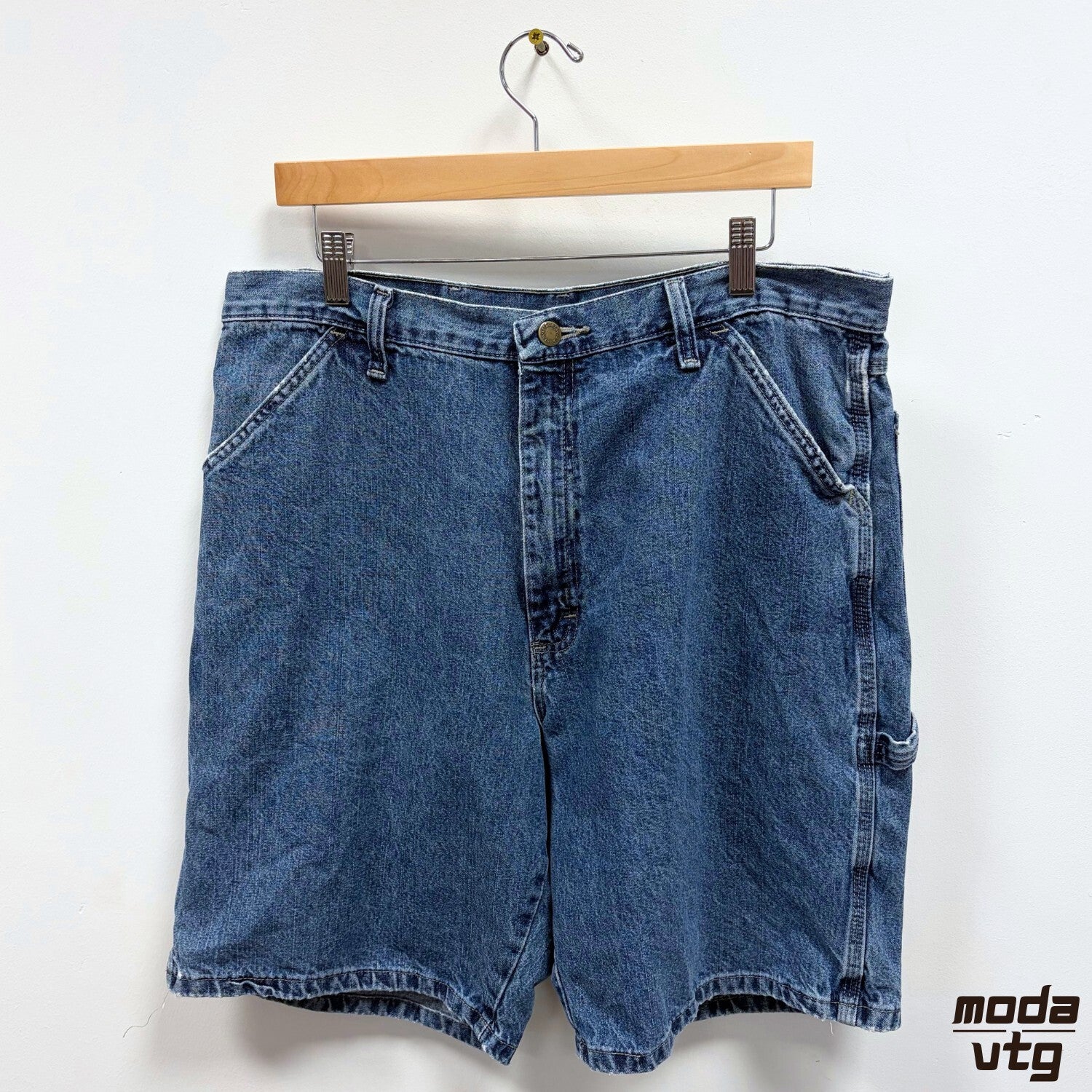 Wrangler Carpenter Jorts Blue Mens 36 Vintage Denim Shorts Workwear Baggy Y2K