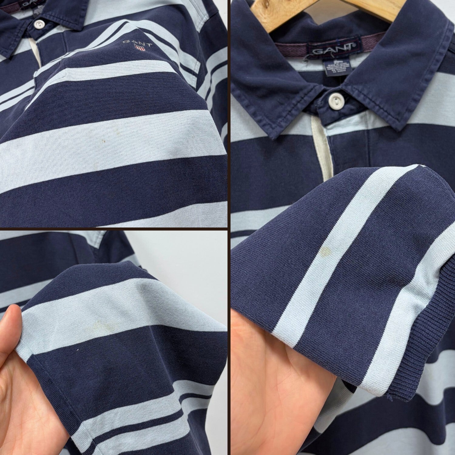 Vintage Y2K GANT Rugby Polo Blue XL Retro Unisex