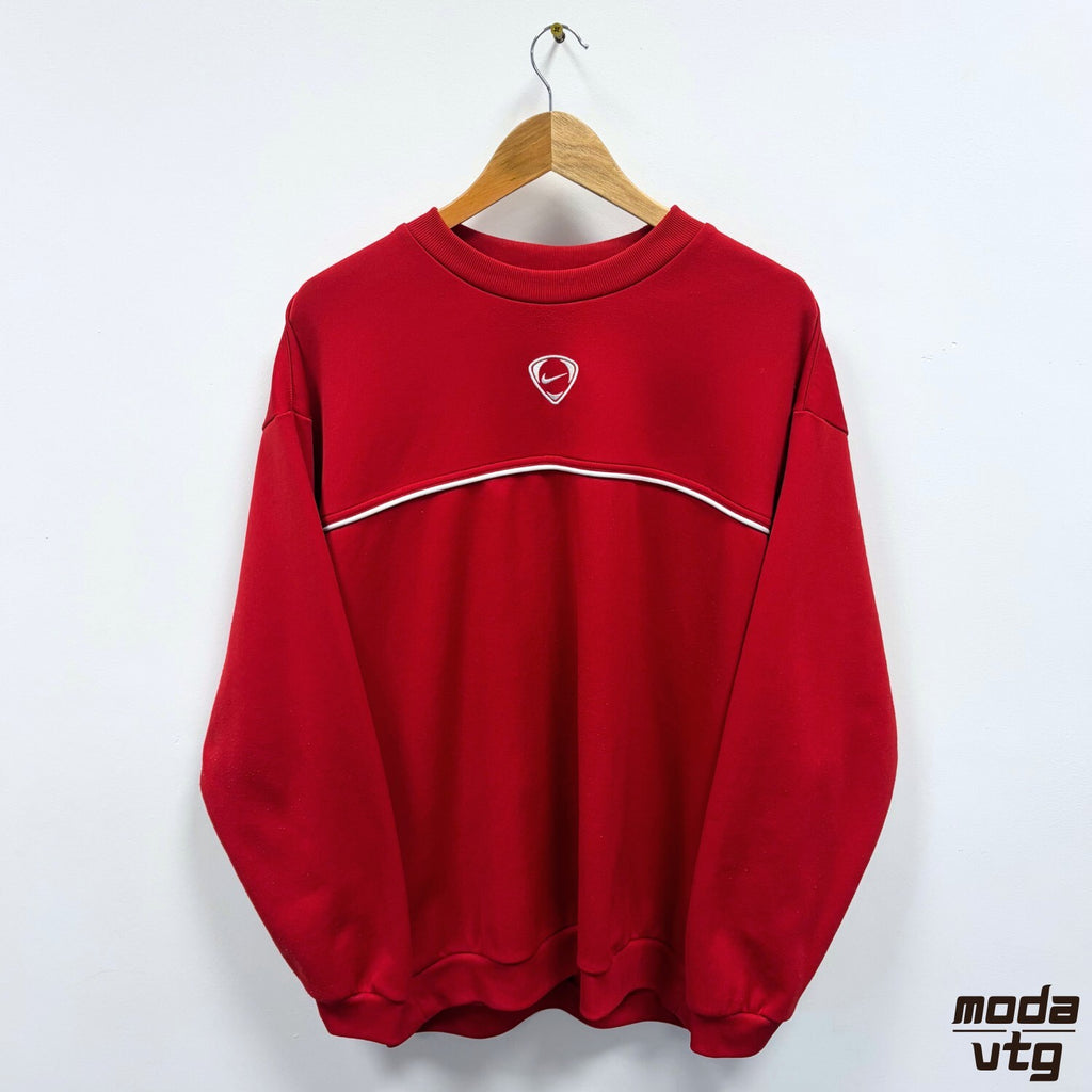 Nike Total 90 Sweatshirt Red Large Vintage Y2K Football T90 Retro Sport