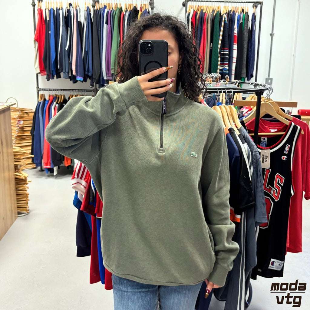 Vintage Y2K Lacoste Sweatshirt Green Large Unisex Retro