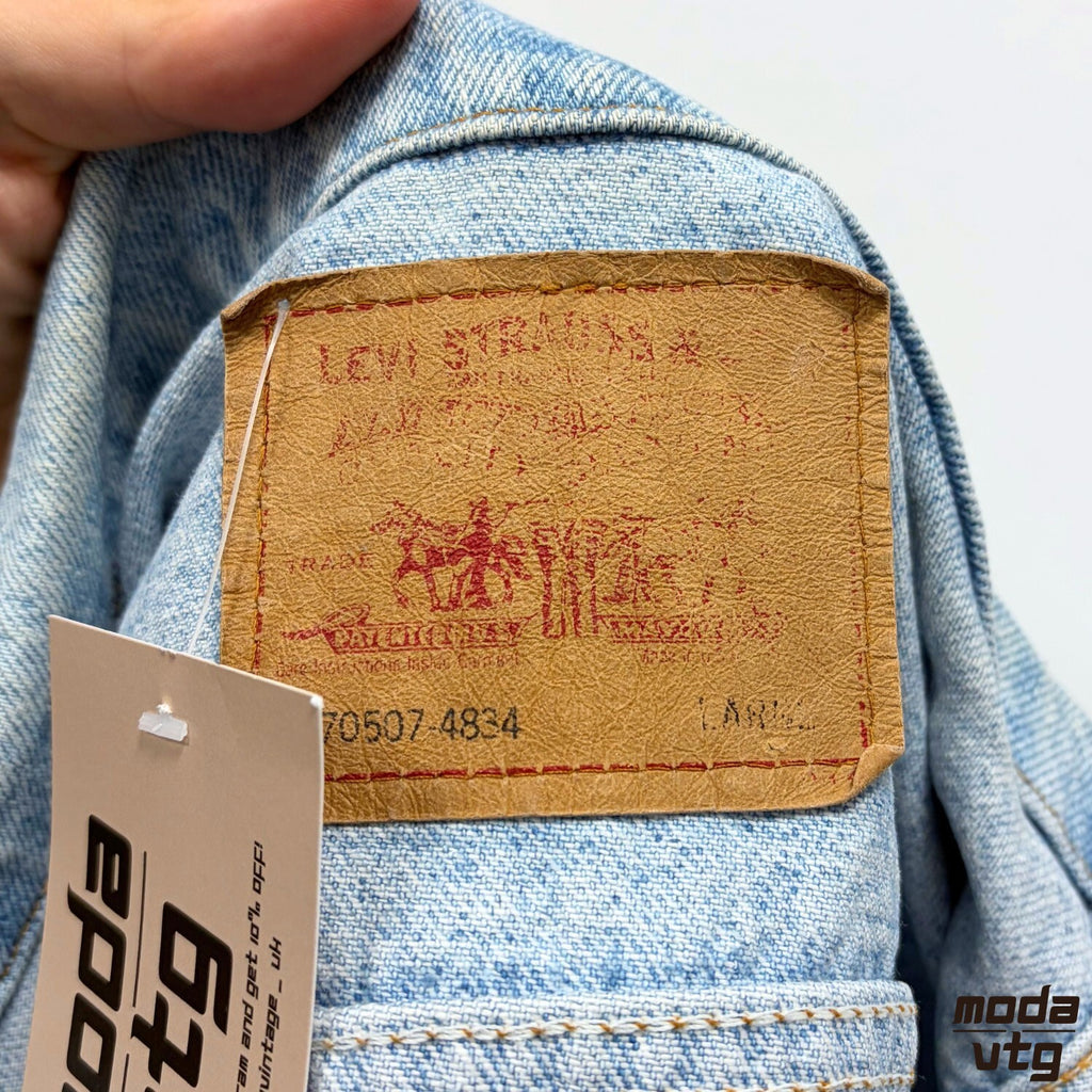 Levis Denim Jacket Light Blue Large Trucker Vintage Retro Workwear Streetwear