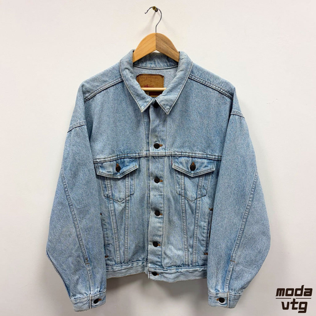 Levis Denim Jacket Light Blue Large Trucker Vintage Retro Workwear Streetwear