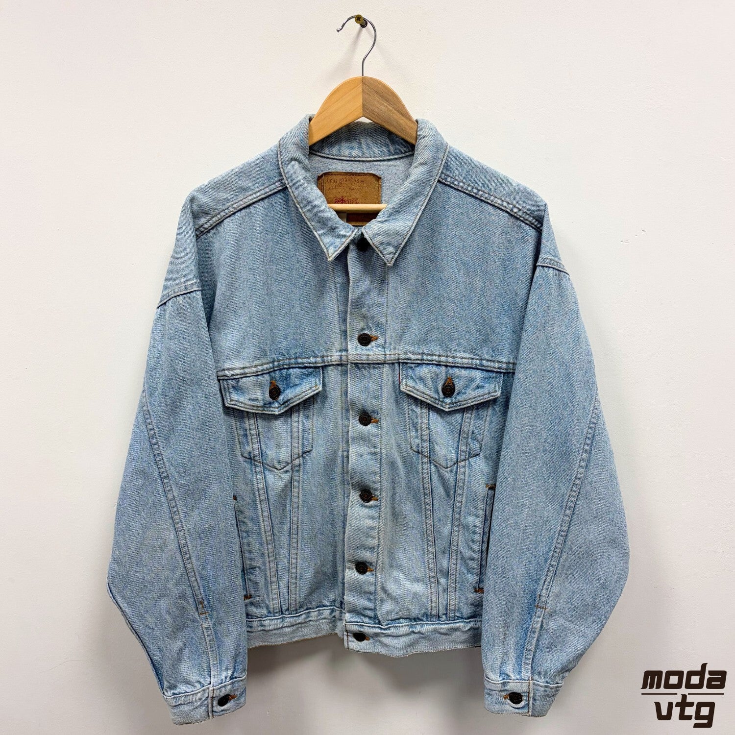 Levis Denim Jacket Light Blue Large Trucker Vintage Retro Workwear Streetwear