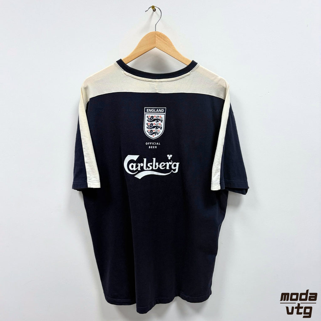 Vintage Y2K England T-Shirt Navy XL Retro Unisex Umbro Carlsberg