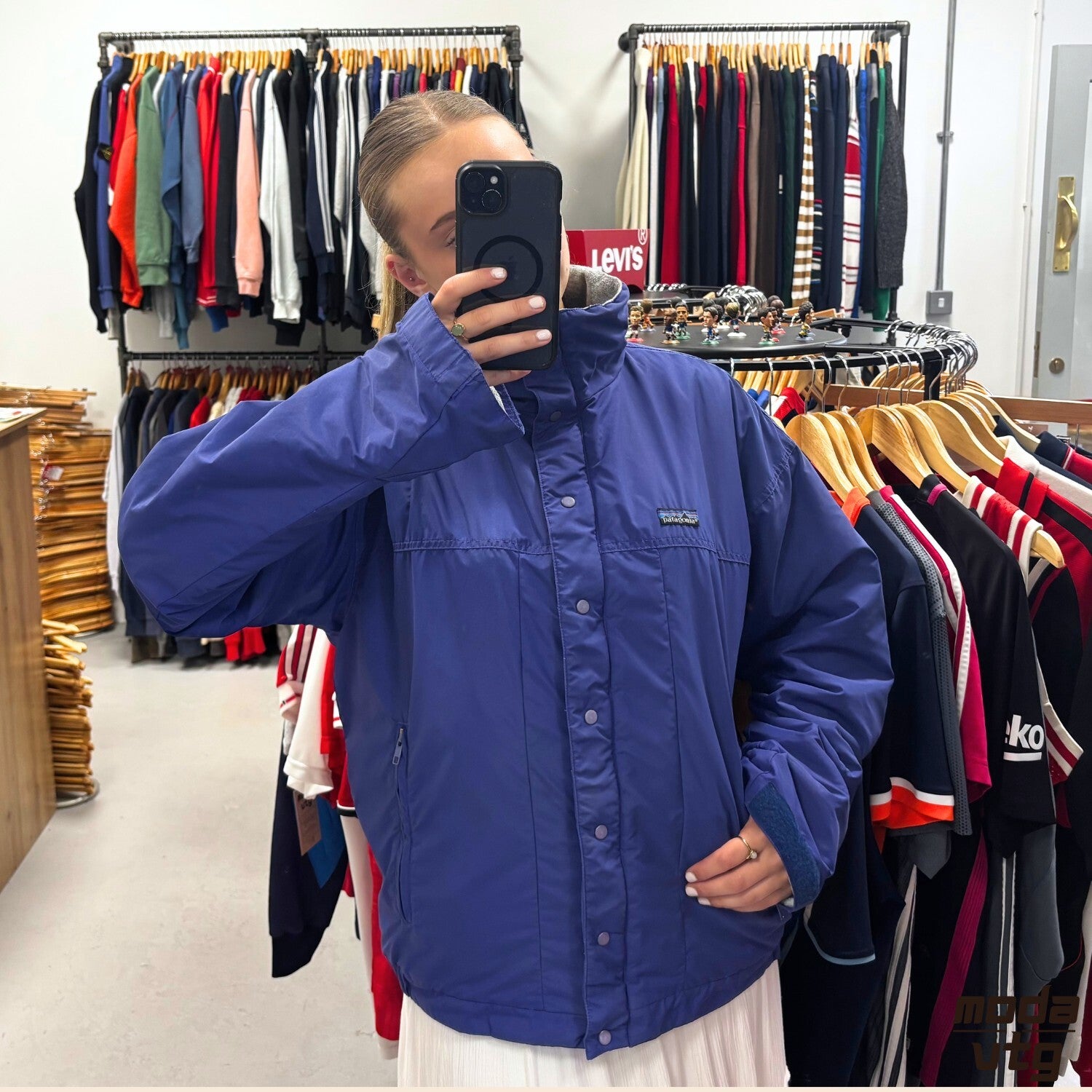Vintage 90s Patagonia Raincoat Navy Medium Retro Unisex