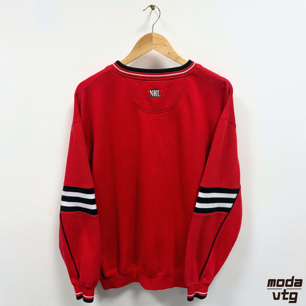 Vintage Y2K Carolina Hurricanes Sweatshirt Red Large Lee Sport NHL Retro Unisex