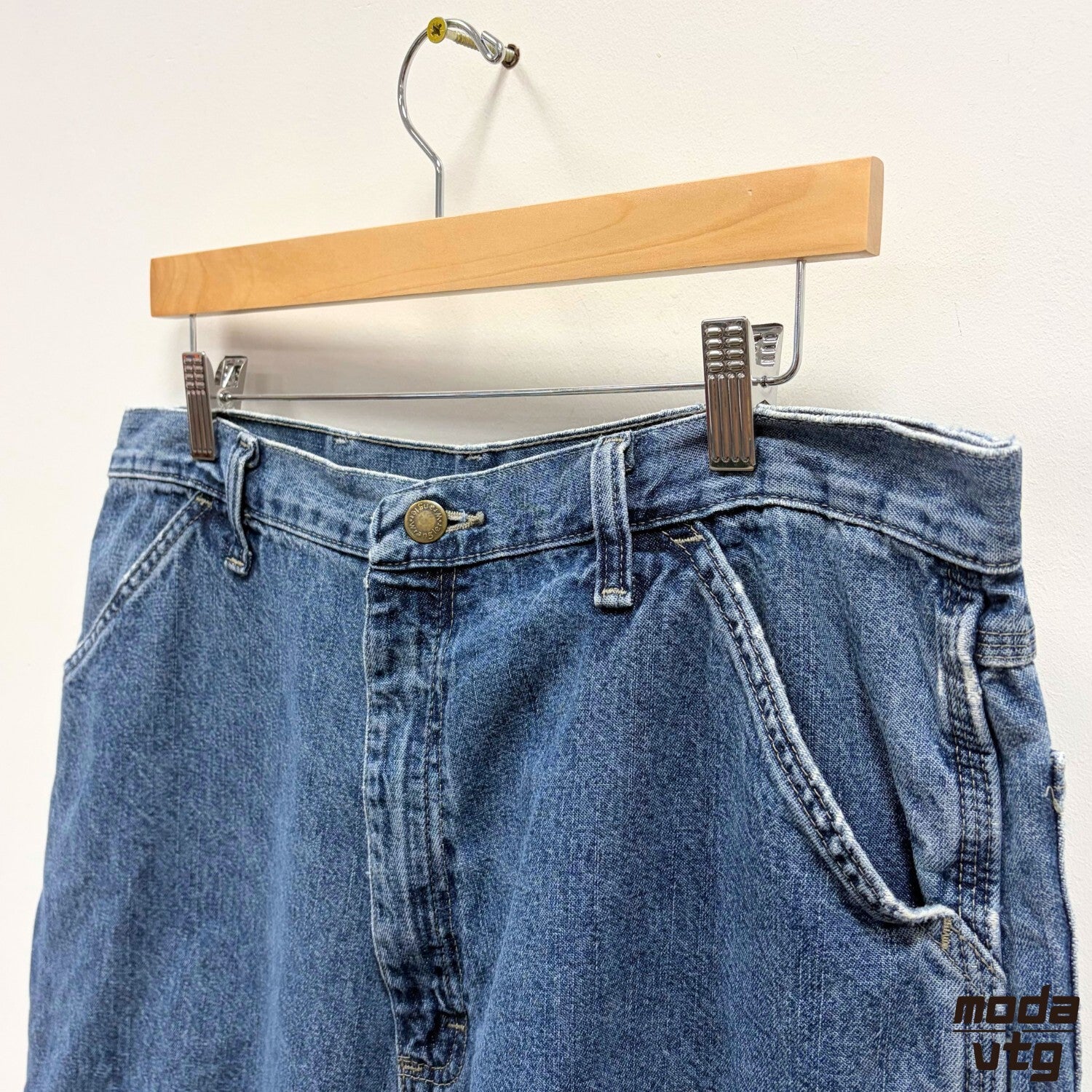 Wrangler Carpenter Jorts Blue Mens 36 Vintage Denim Shorts Workwear Baggy Y2K