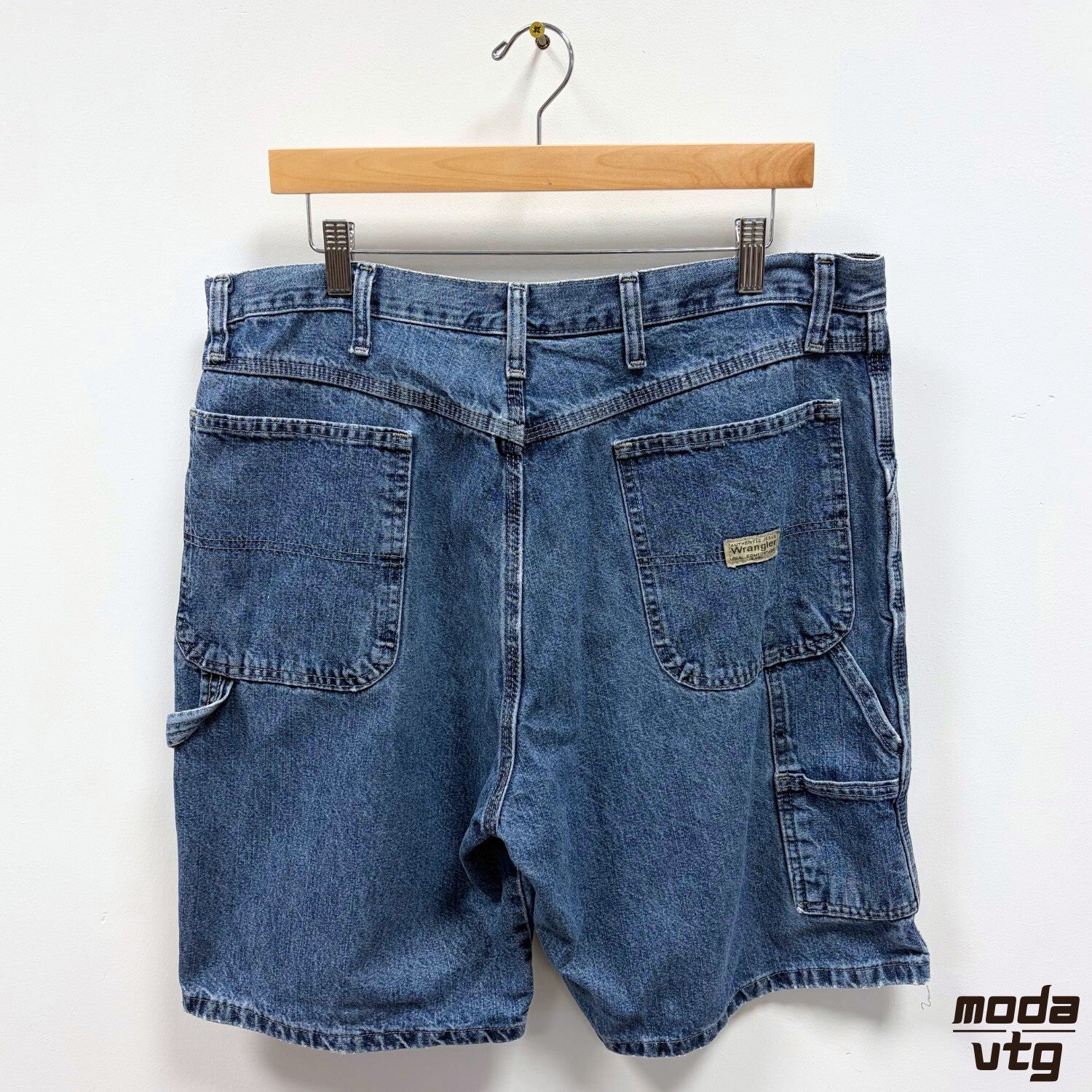 Wrangler Carpenter Jorts Blue Mens 36 Vintage Denim Shorts Workwear Baggy Y2K