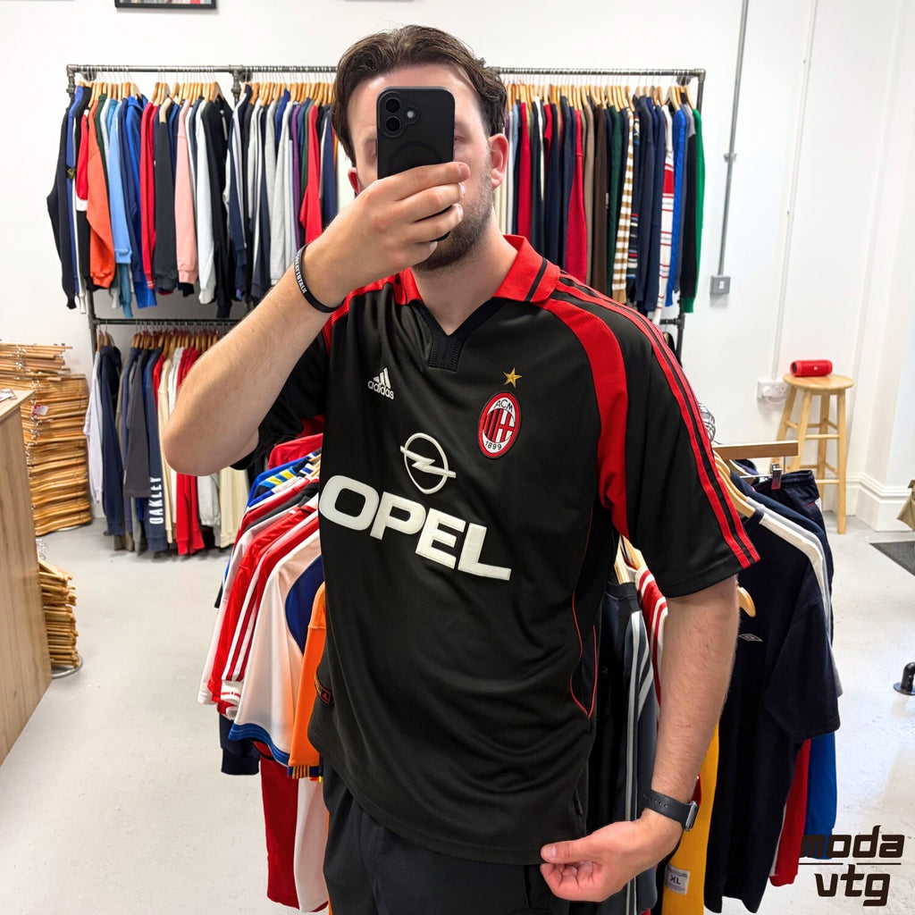 Vintage AC Milan Jersey Black XL Retro Adidas Unisex