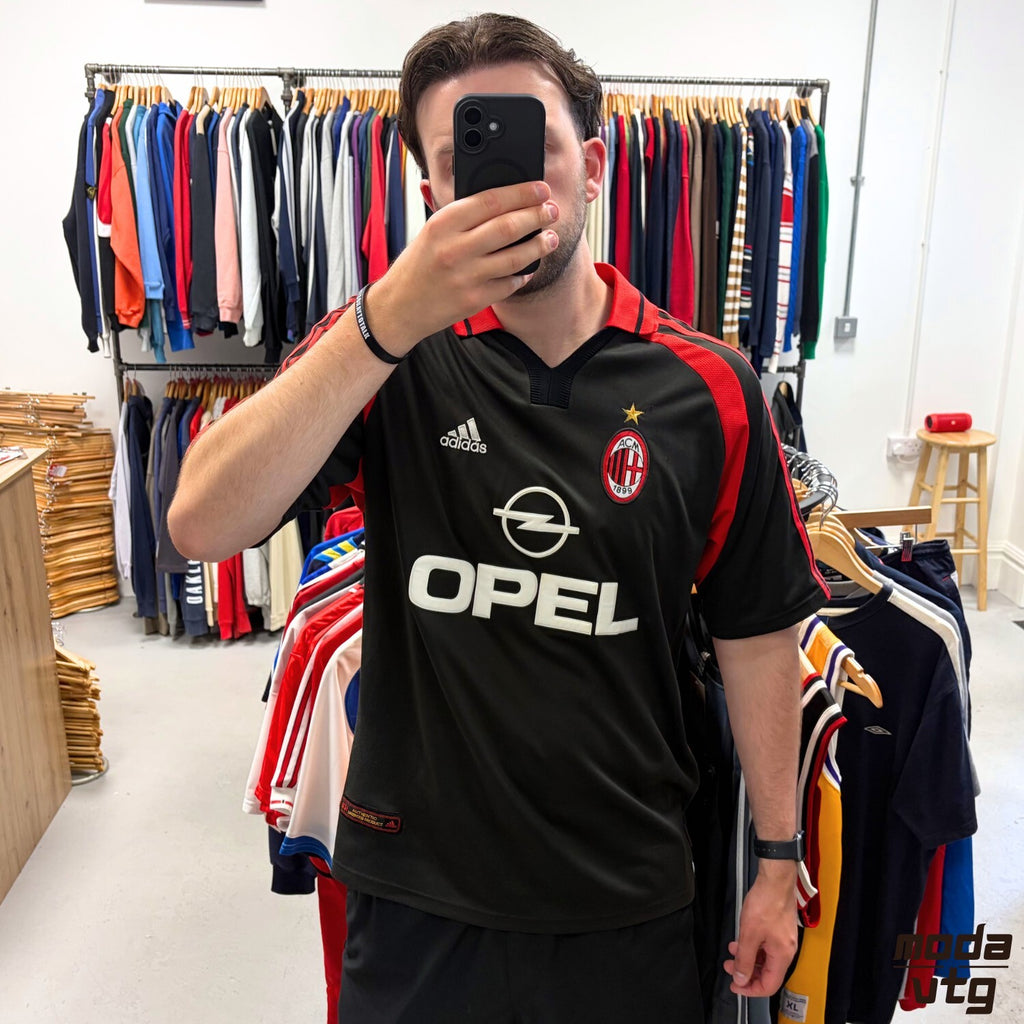 Vintage AC Milan Jersey Black XL Retro Adidas Unisex
