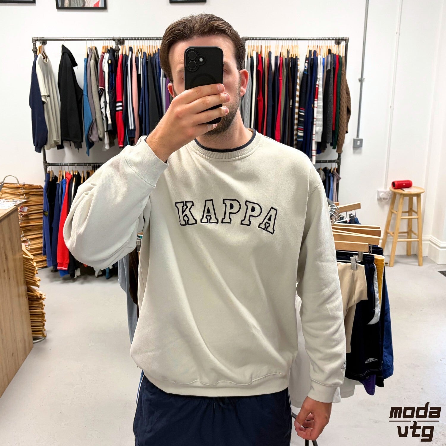 Vintage 90s Kappa Sweatshirt Beige XL Retro