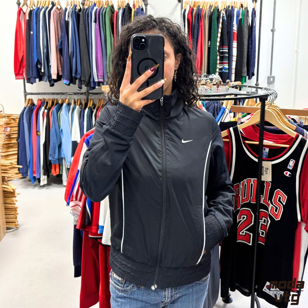 Vintage Y2K Nike Track Jacket Black Women’s Small Retro