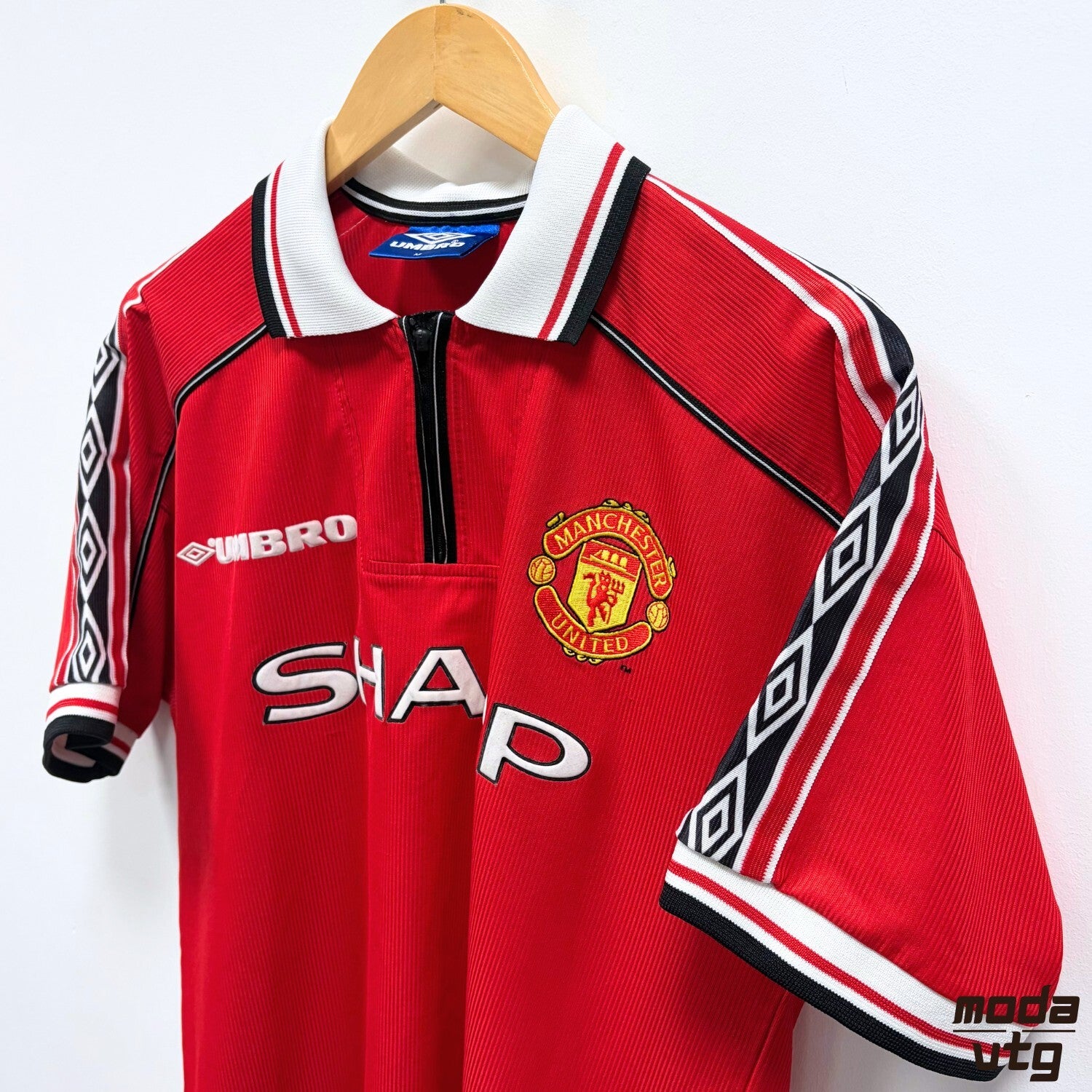 Manchester United Umbro Home Shirt Red Medium Vintage 1998 Treble Retro Football