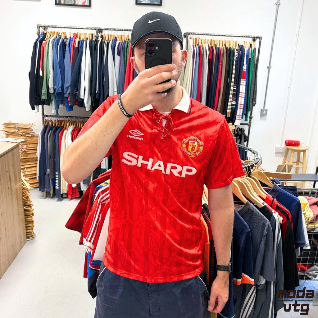 Vintage 1992/94 Manchester United Jersey Red Large Retro Unisex Umbro