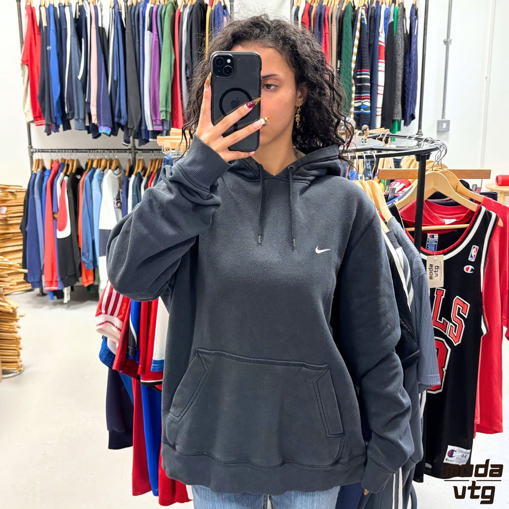 Vintage Y2K Nike Hoodie Black Large Retro Unisex