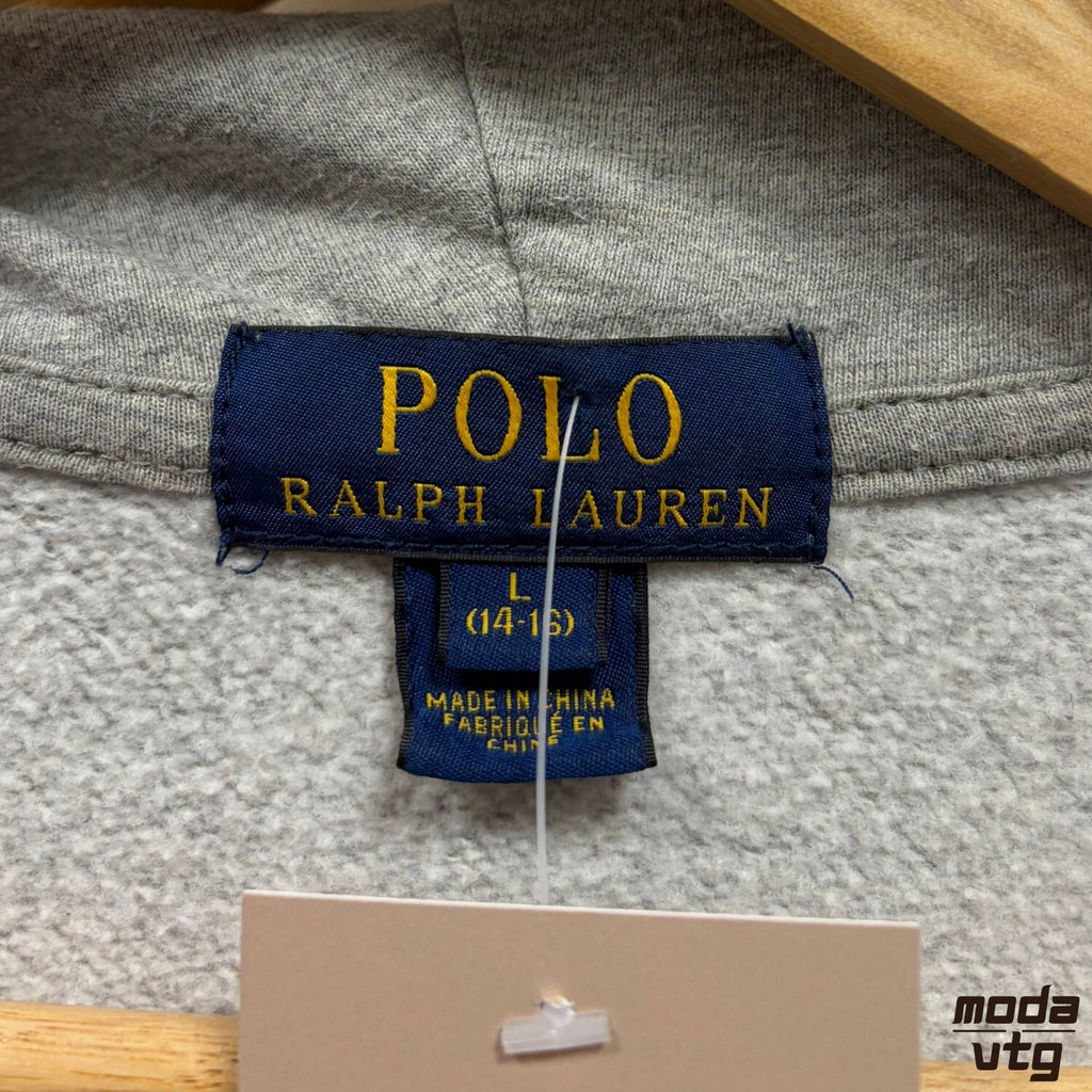 Vintage Y2K Ralph Lauren Hoodie Grey Women’s Small Retro
