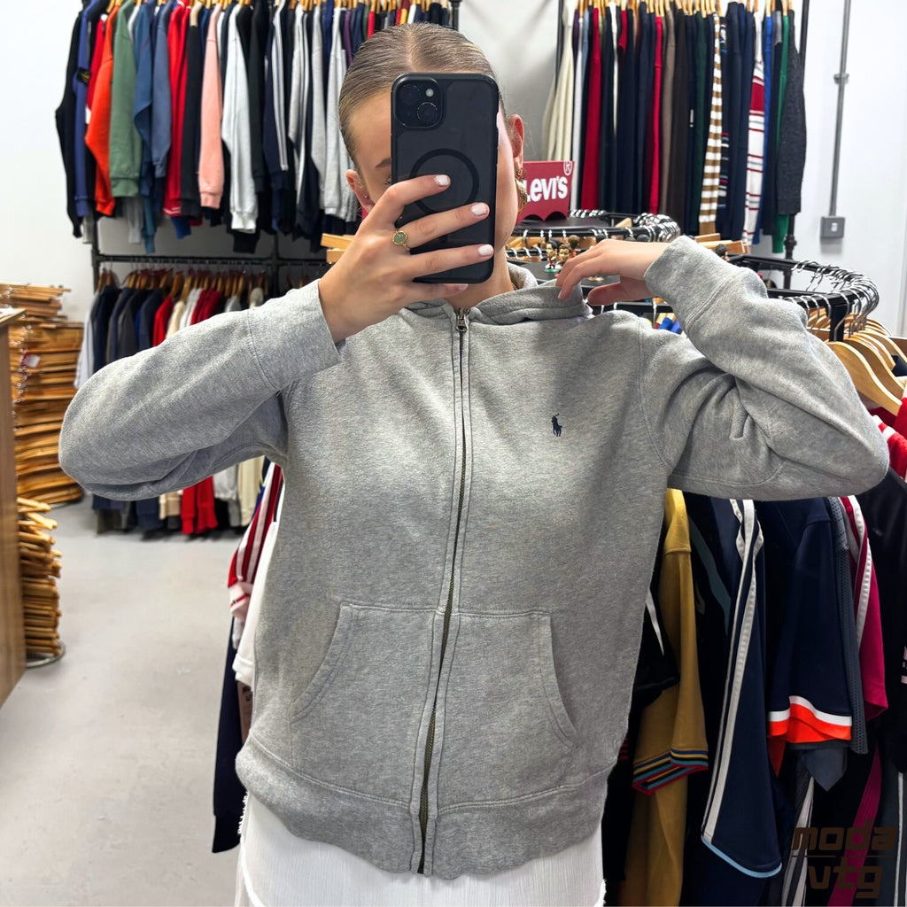 Vintage Y2K Ralph Lauren Hoodie Grey Women’s Small Retro