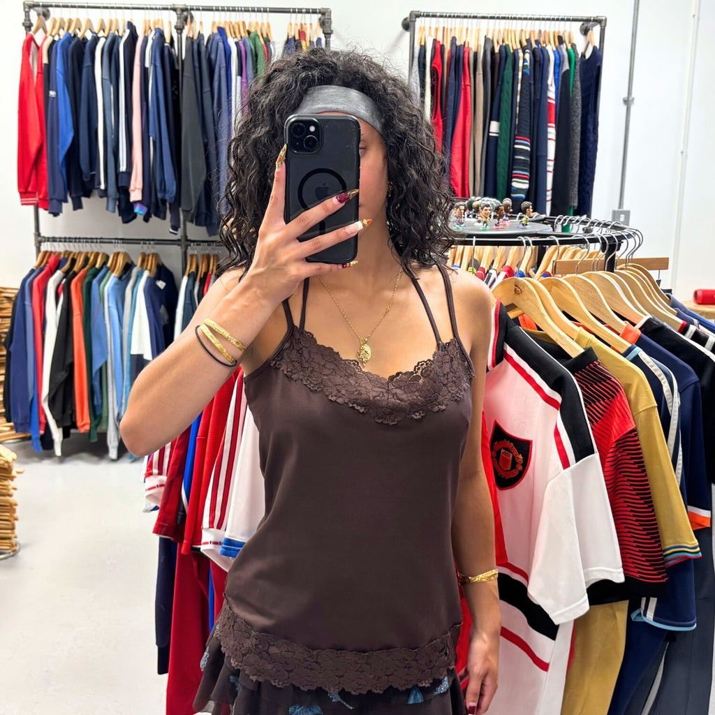 Vintage Y2K Cami Top Brown Women’s Medium Cato Summer Retro