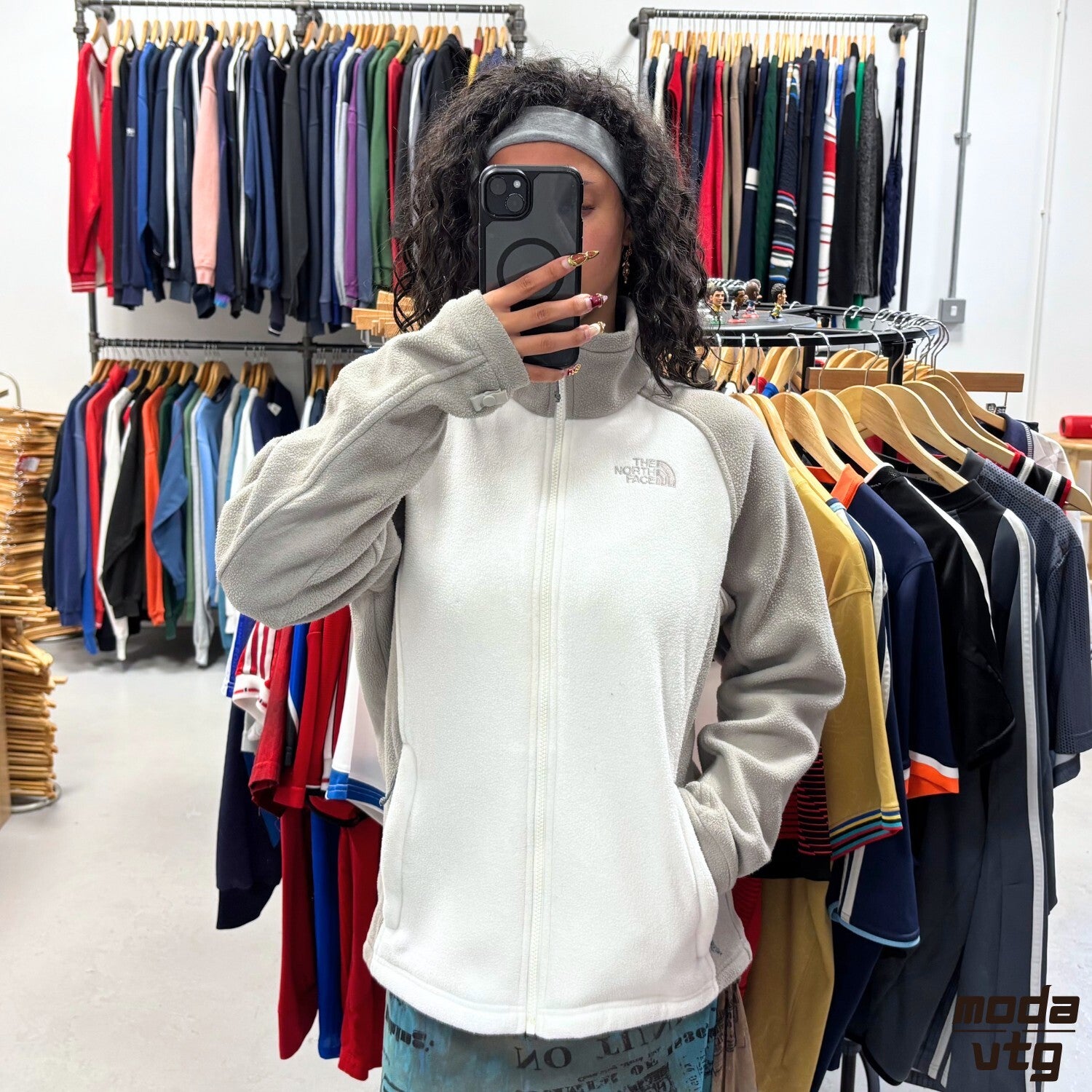 Vintage Y2K The North Face Fleece White Medium Retro Outdoors