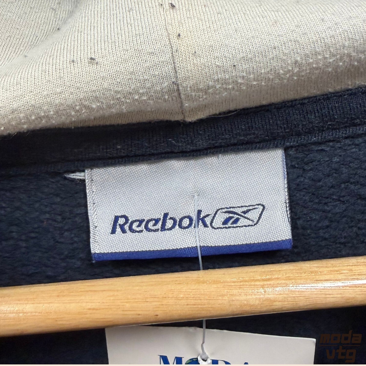 Reebok Hoodie Navy XL Vintage Y2K Spell Out Retro Streetwear Sporty Pullover