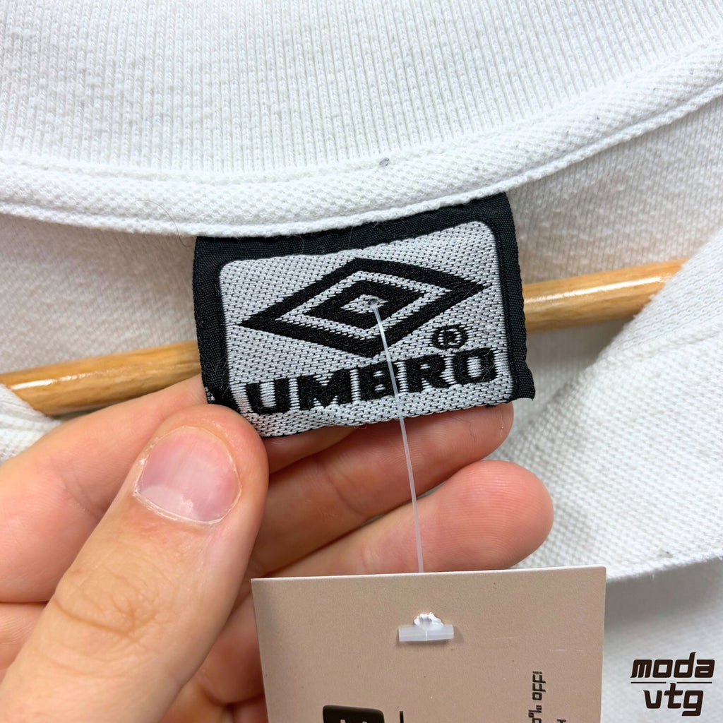 Vintage 2002 England Polo White Large Umbro World Cup Retro Y2K