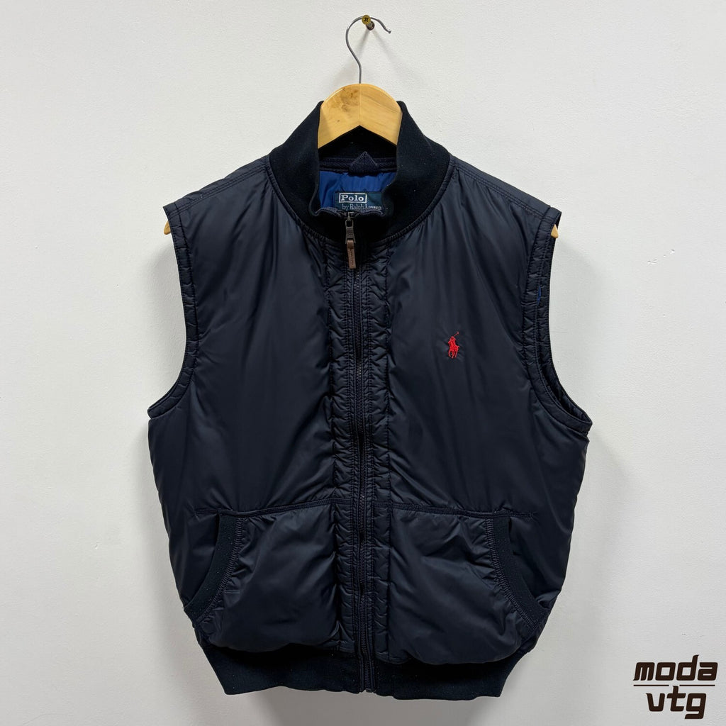 Ralph Lauren Gilet Navy Medium Puffer Bodywarmer Vintage 90s Outdoor Preppy