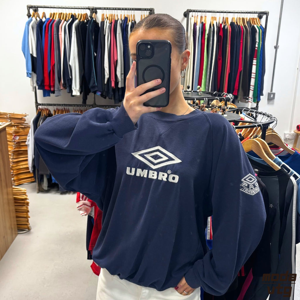 Vintage 90s Umbro Sweatshirt Navy Large Retro Unisex