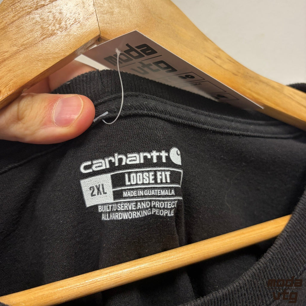 Vintage Y2K Carhartt T-Shirt Black XXL Holiday Summer
