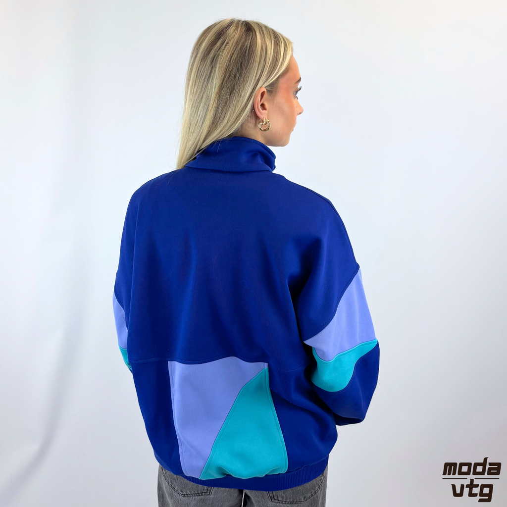 Vintage 80s Adidas Track Jacket Purple Large Retro