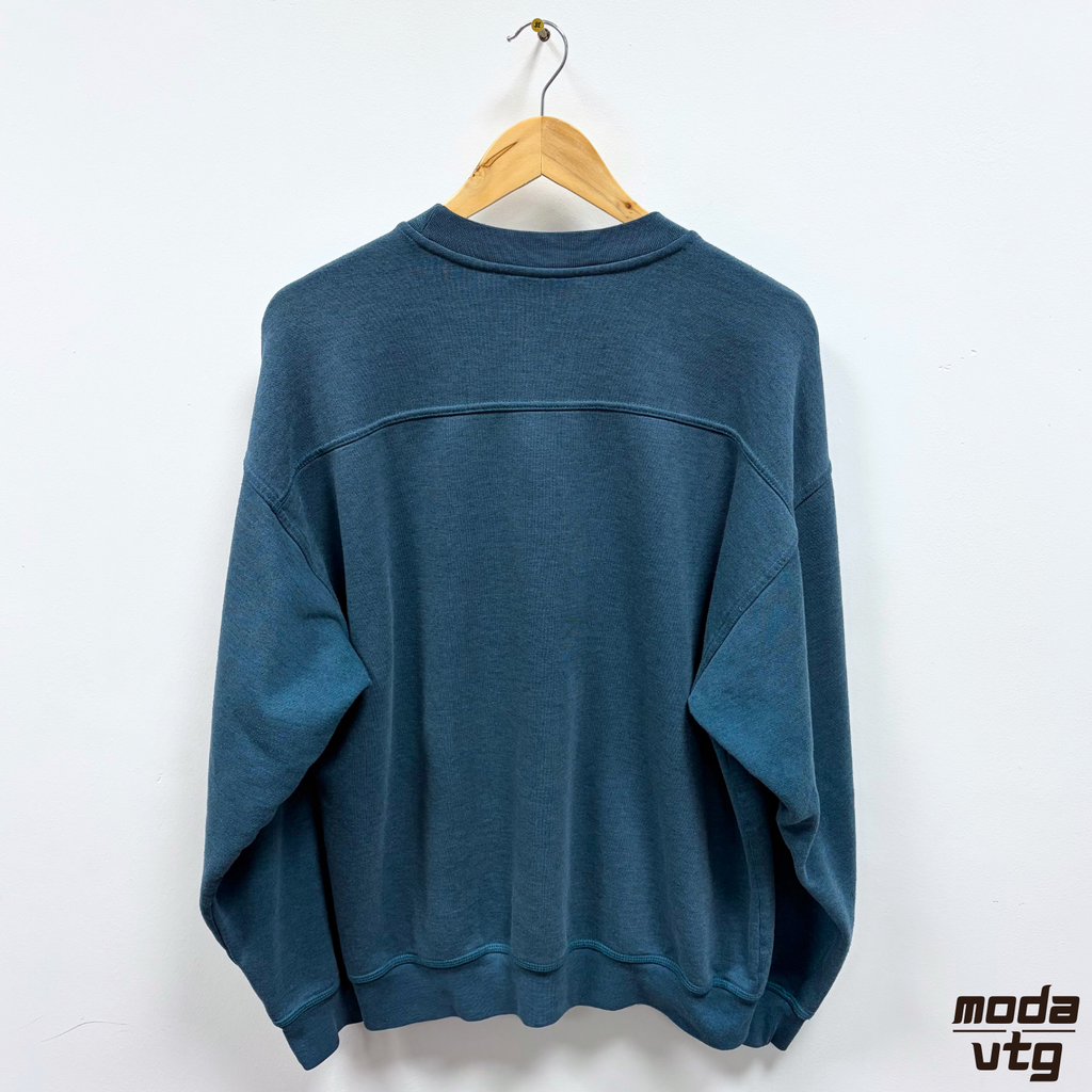 Vintage 90s Reebok Sweatshirt Turquoise Large Retro