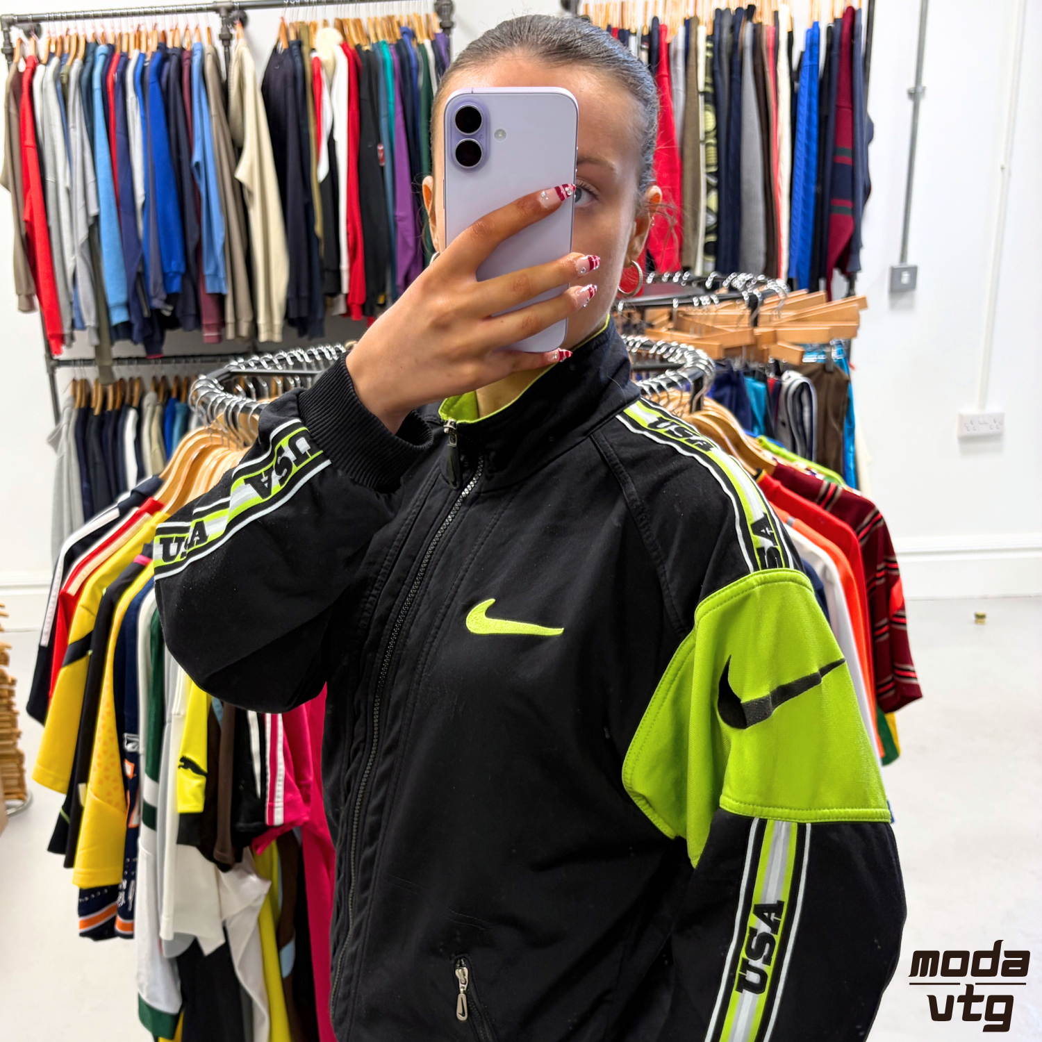 Vintage 90s Nike Tracksuit Black Small Retro Unisex Festival