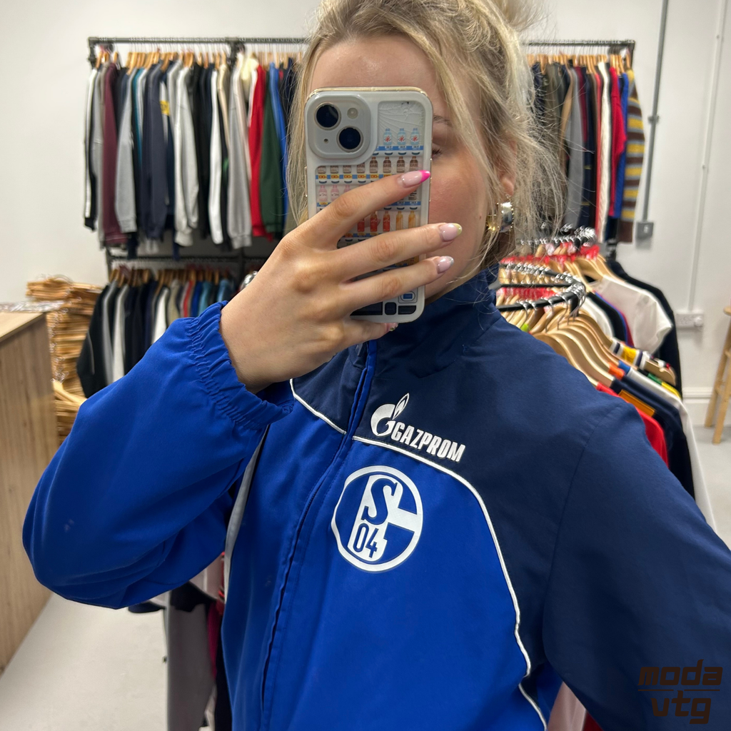Vintage Y2K Schalke Track Jacket Blue Small Unisex Retro Adidas