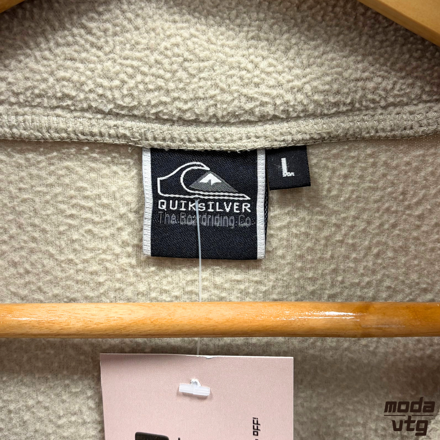 Vintage Y2K Quiksilver Fleece Beige Large Retro Quarter Zip