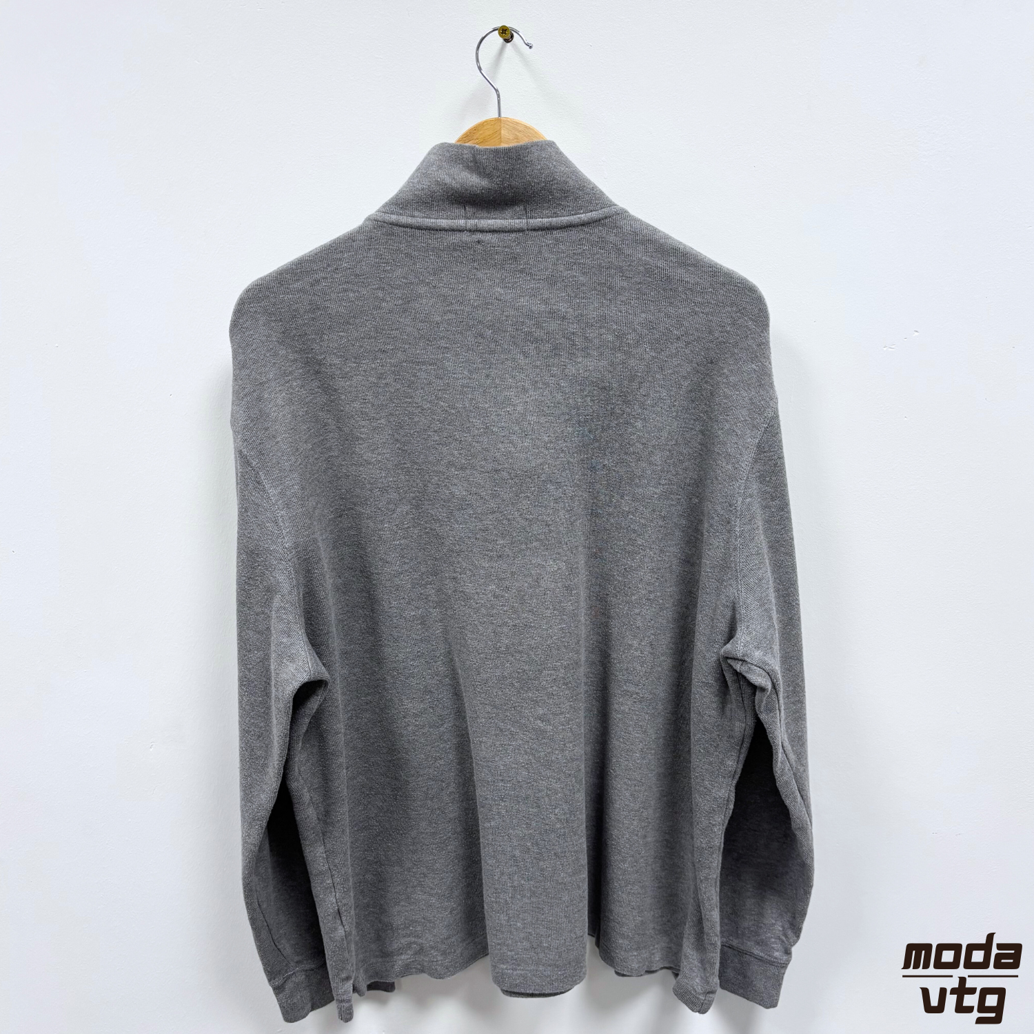 Vintage Y2K Ralph Lauren Sweatshirt Grey XL Quarter Zip