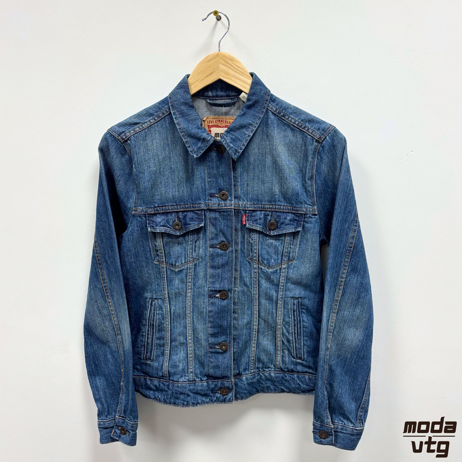 Vintage Y2K Levi’s Denim Jacket Navy Women’s Small Retro